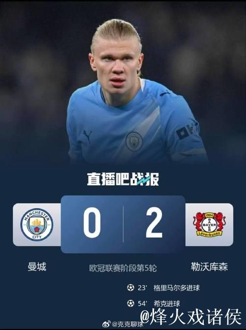 哈兰德错失良机 曼城0-2不敌勒沃库森 欧冠首尝败绩 哈兰德错失良机 曼城0-2不敌勒沃库森 欧冠首尝败绩